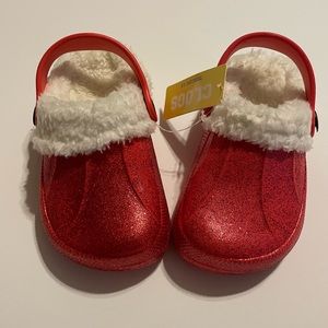 Toddler 5 / 6 crocs (generic) red glitter